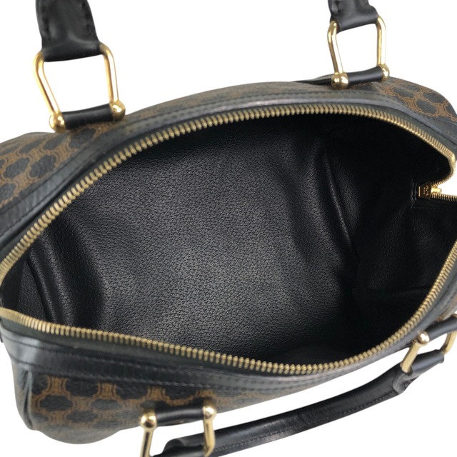 CELINE セリーヌ マカダム ハンドバッグ ブラック ブラゾン型押し PVC 2way ミニボストンバッグ vintage ヴィンテージ オールド anvhd8