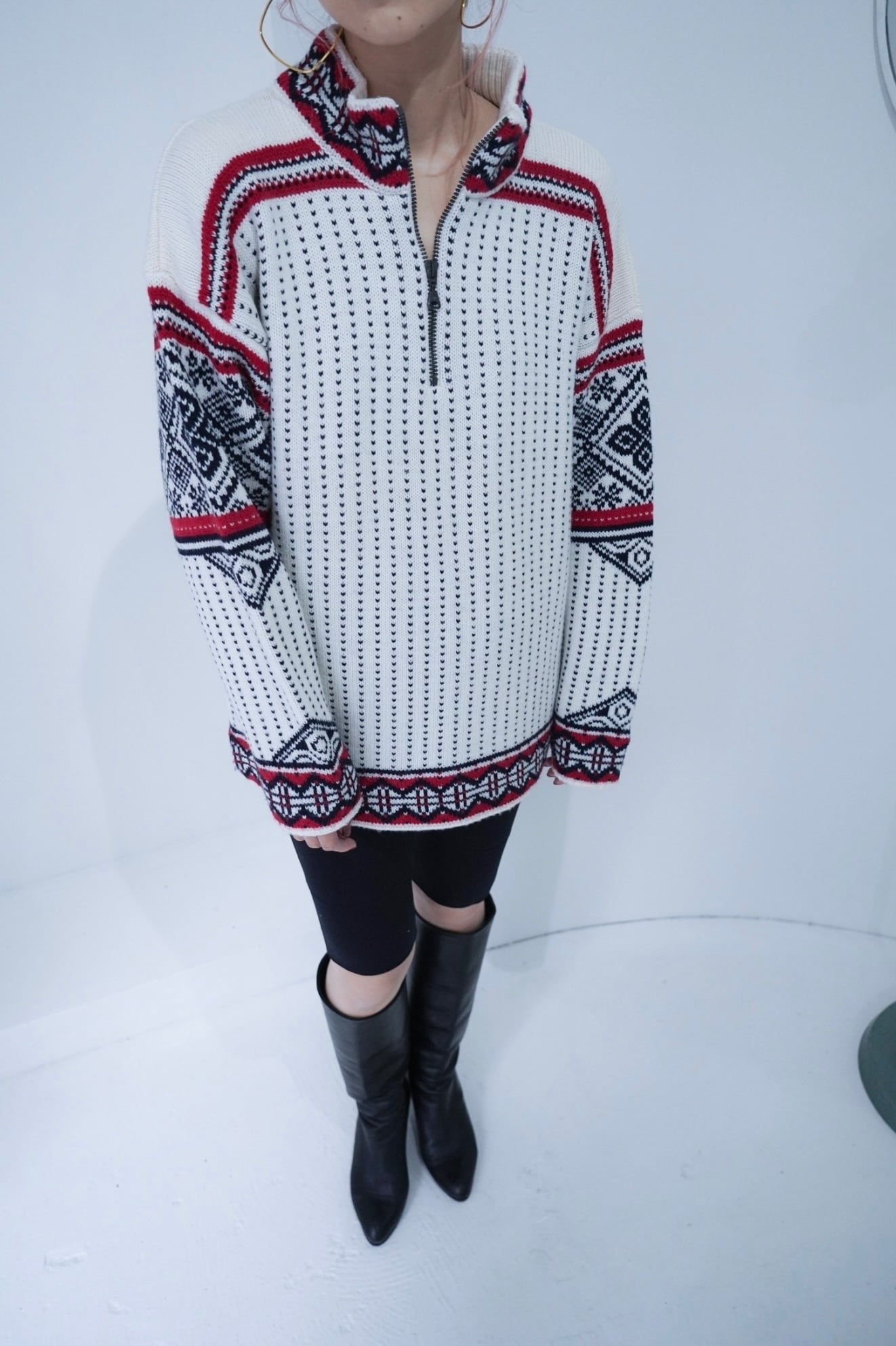 nordic half zip knit