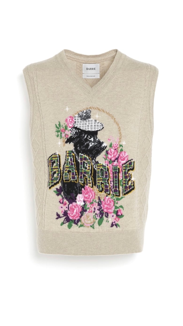 BARRIE "Capsule Greetings" -Cashmere sleeveless sweater with "Scottie" pattern-
