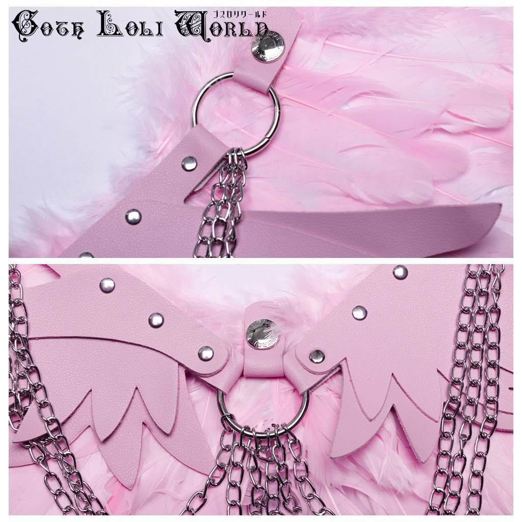 即納/送料無料】WS-609BDF-PI 着脱レザーリアルフェザーウィング