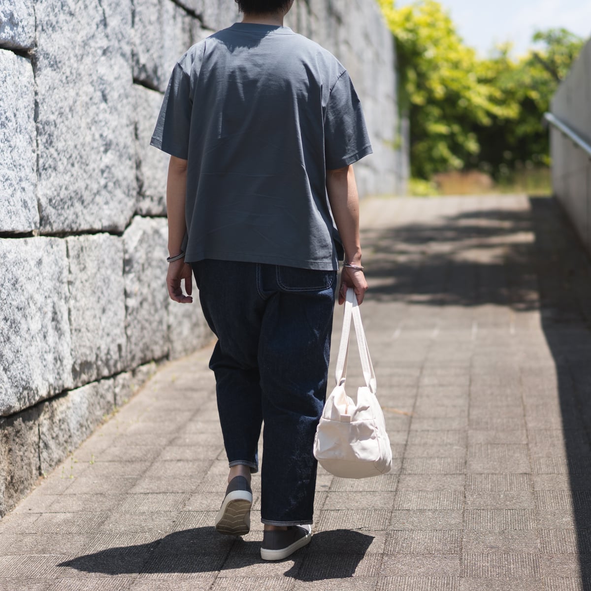 帆布のボストンバッグS 生成り | Fuku