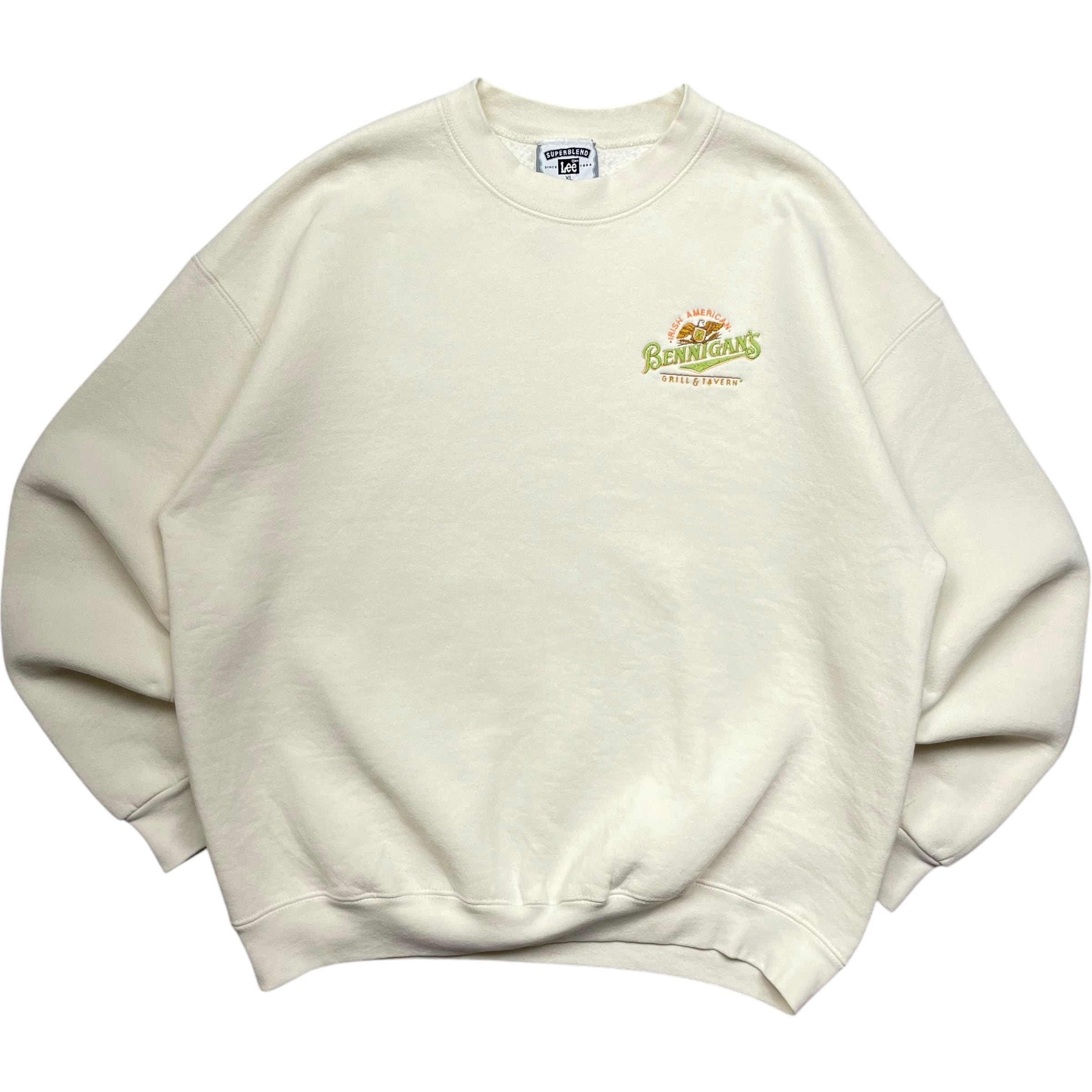 《XL》Lee リー スウェット 文字刺繍 ホワイト USA製 no.6899