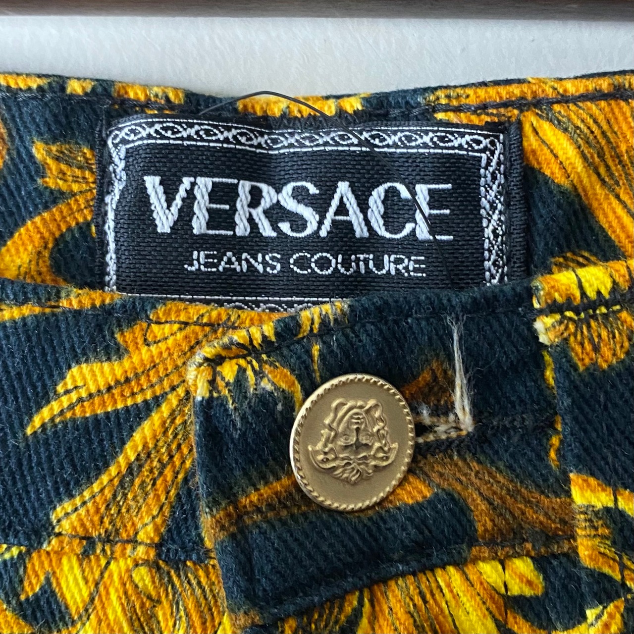 vintage VERSACE JEANS COUTURE baroque pattern denim pants “medusa”