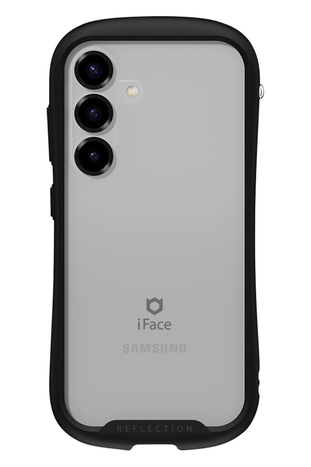 iFace Reflection Galaxy S25 ケース クリア 強化ガラス (ブラック)