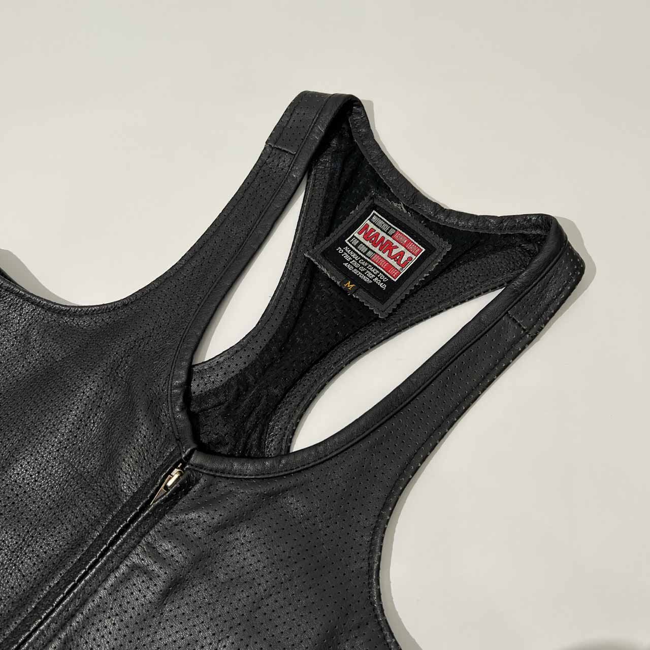 NANKAI ナンカイ パンチング レザー ノースリーブ ベスト M /牛革/本革