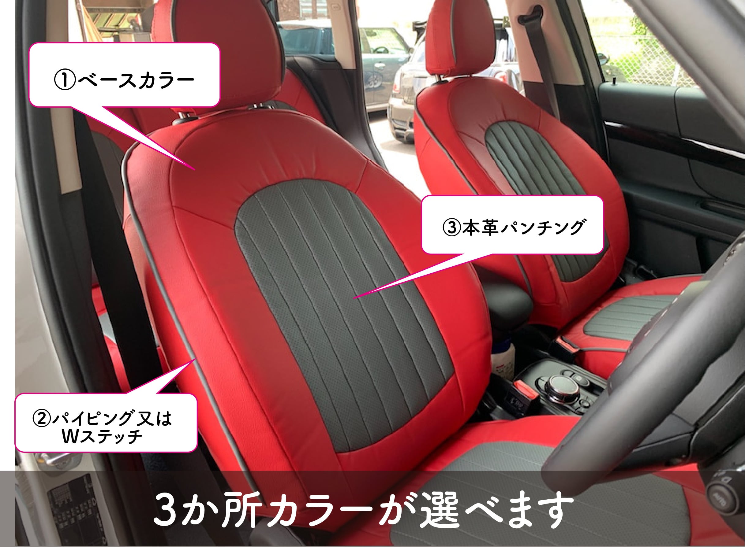 正規品送料無料 レザー ステッチ シール 車内 車用 インテリア 内装 高級感 青 2m 2個