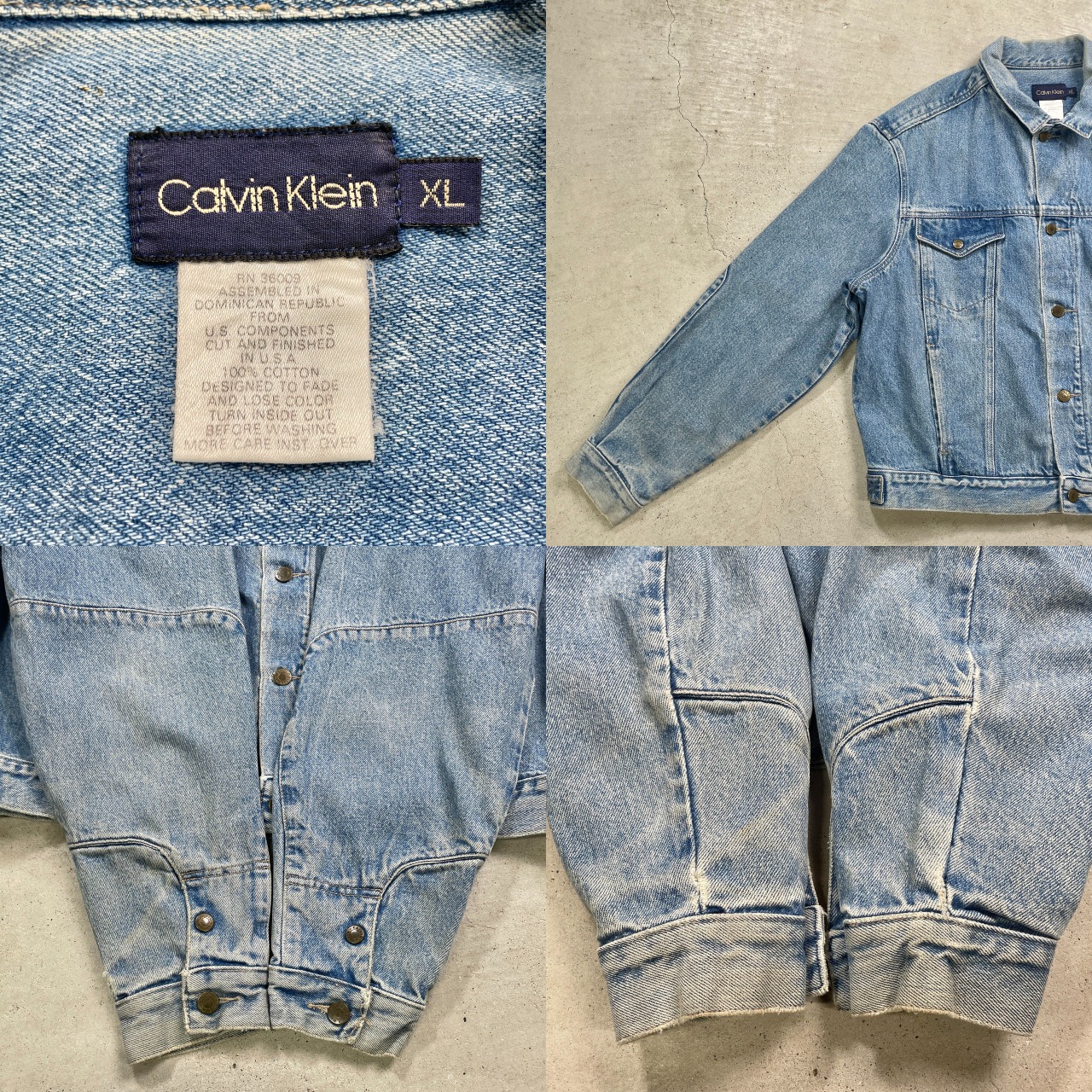 Calvin Klein CK カルバンクライン デニムジャケット メンズXL 古着 