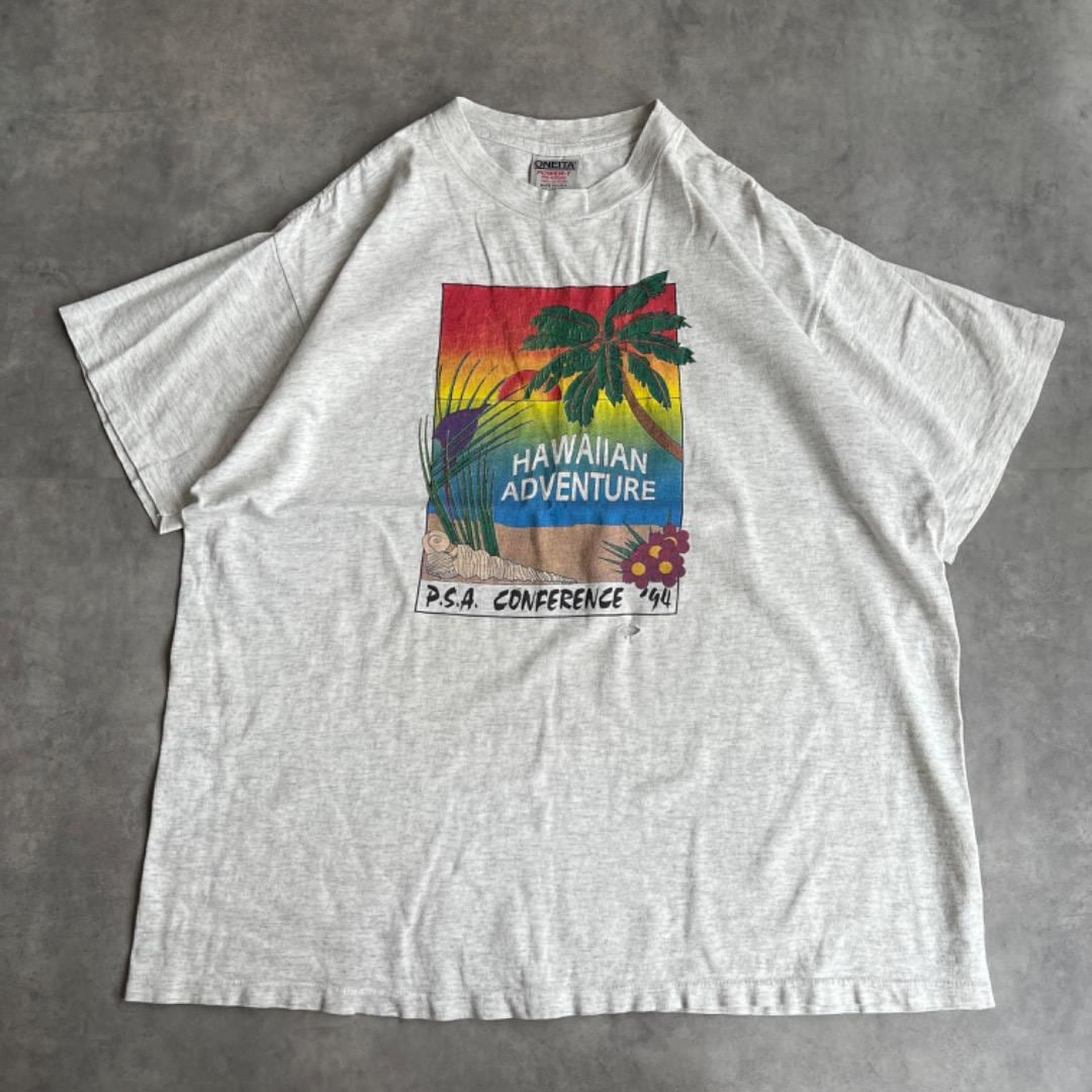 オニータ プリント Tシャツ 古着 90s USA製 XL グレー 13970 | fuufu