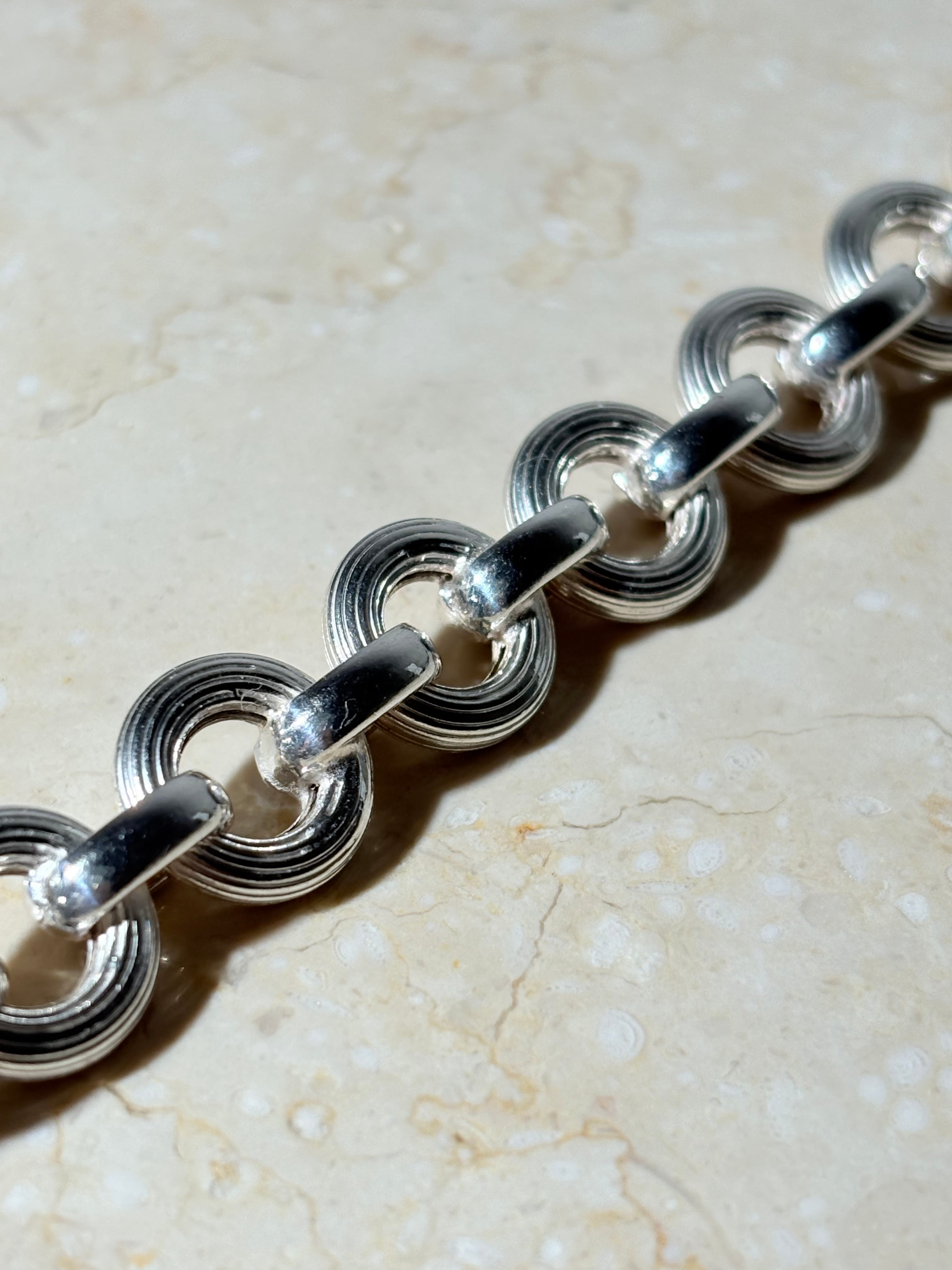 Textured Chain Bracelet -Italy-