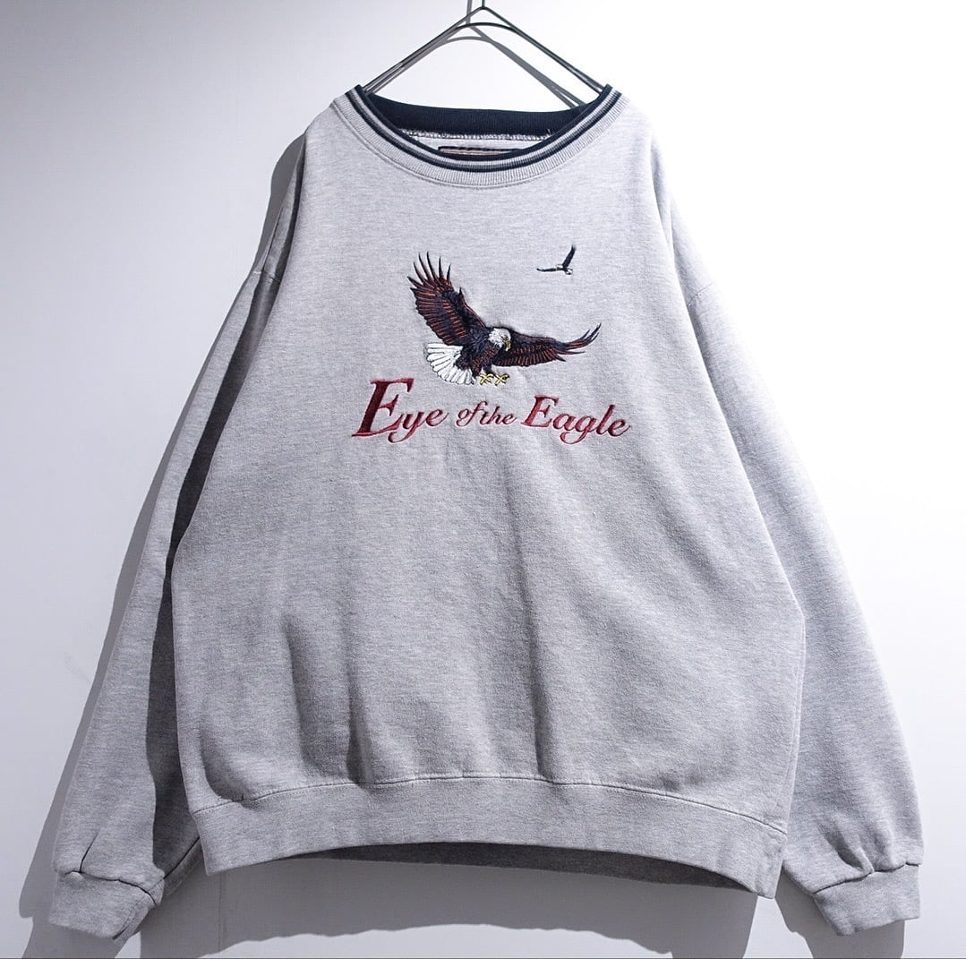 90s Gray Eagle Embroidery Design Sweat