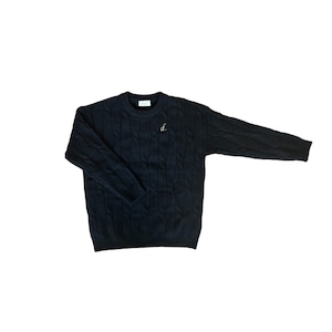 drowsy..d..LOGO KNIT SWEATER / 23AW / BK