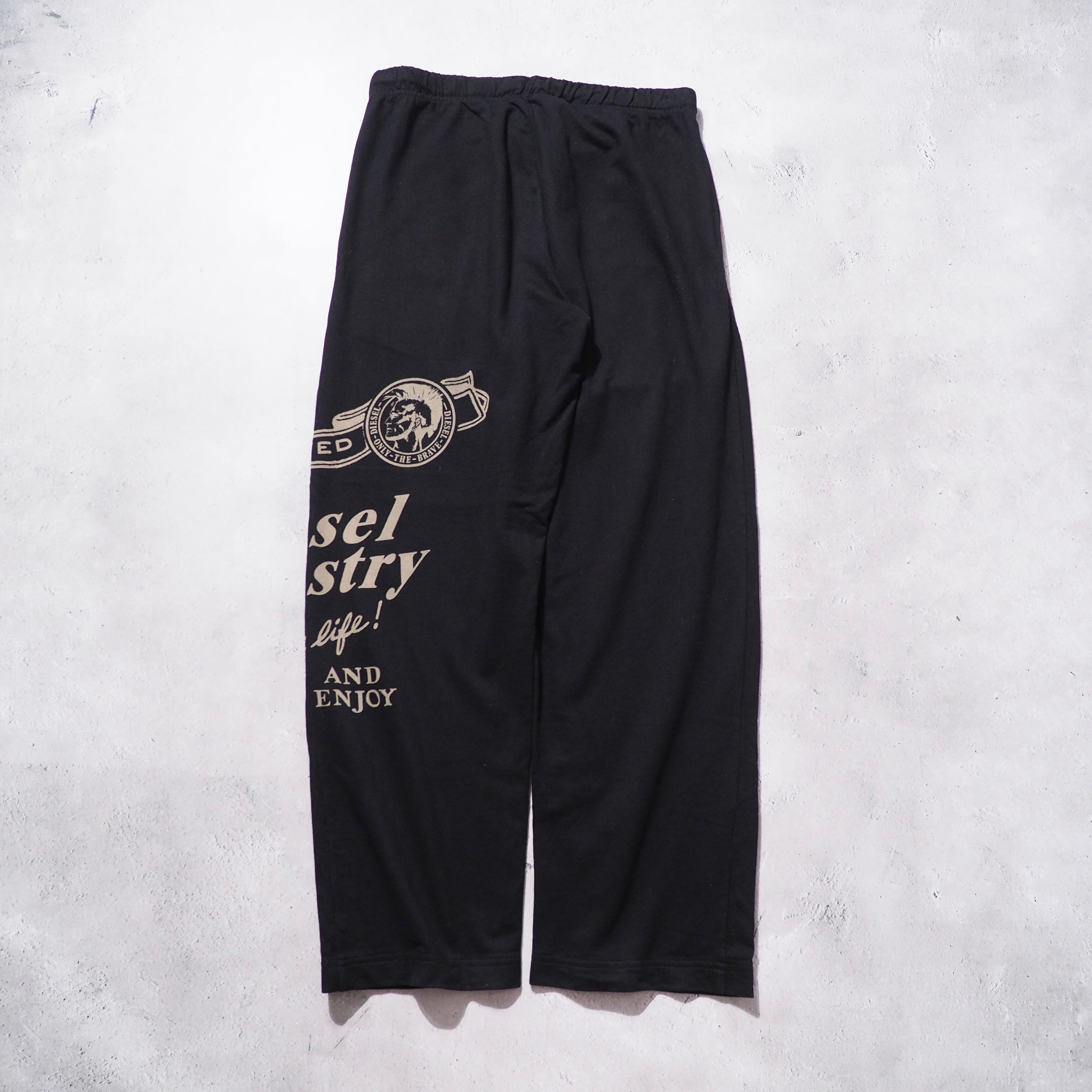 ” DIESEL ” Graphic logo printed wide Sweat pants
