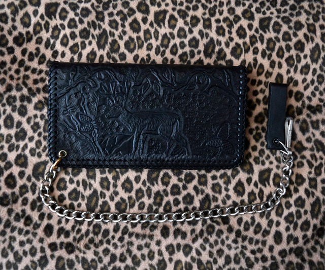 70s TOOLED LEATHER VINTAGE BIKER WALLET