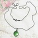 グリーンのガラスボールのペンダントネックレス　 アクセサリーのセール通販　8807N