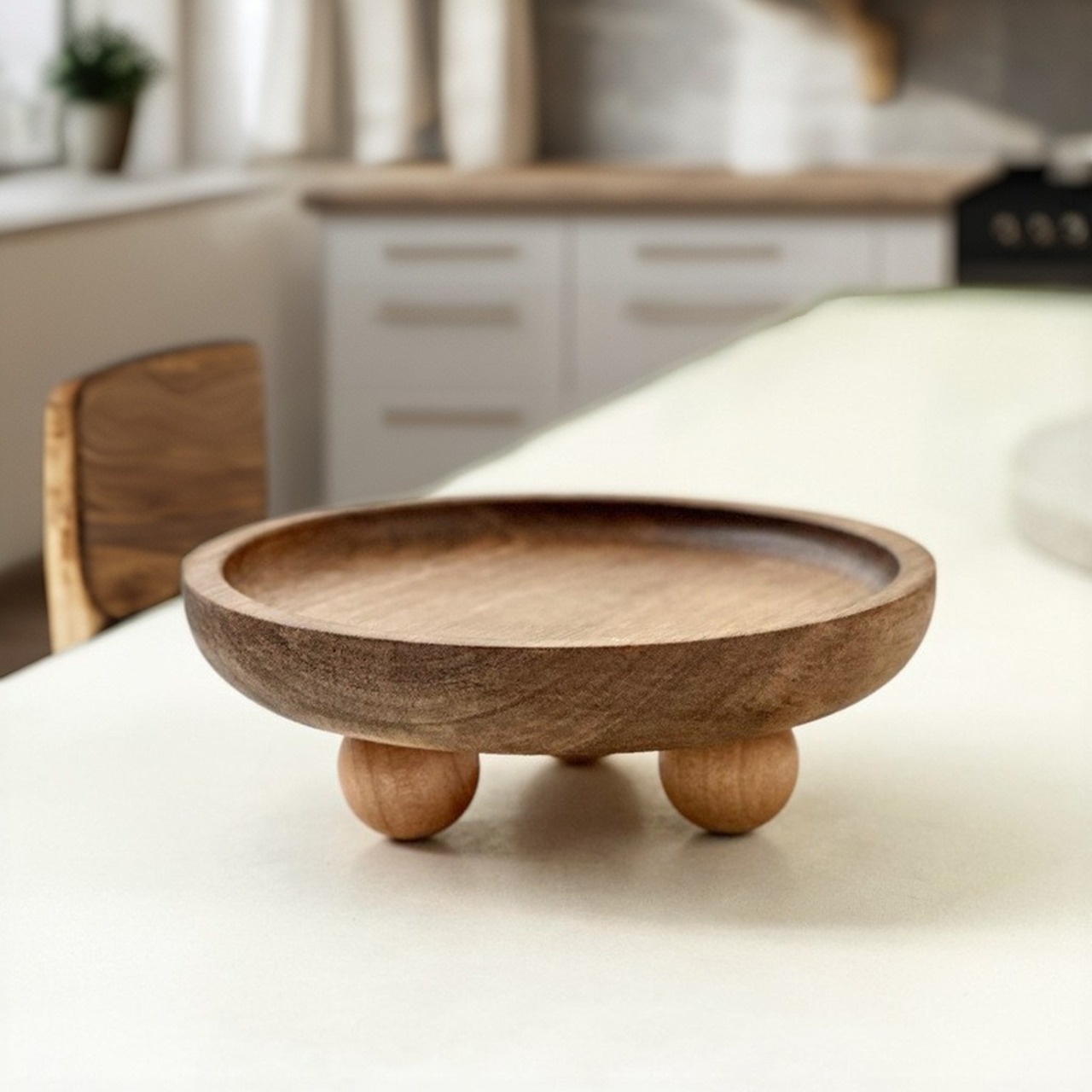 【木製  収納トレイ フットレスト付き ラウンド型】円形 アロマ アクセサリー 小物収納 卓上 玄関 寝室 リビング シンプル 北欧調
