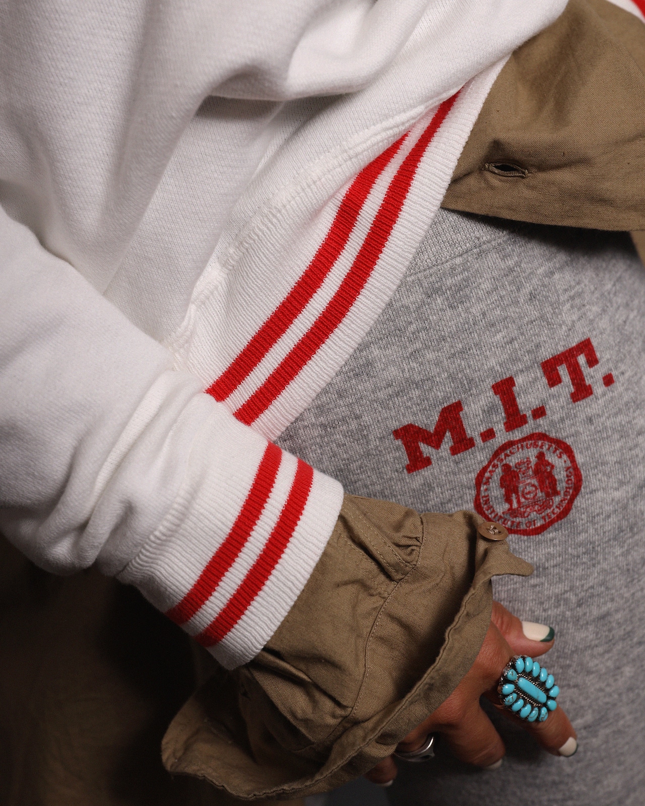 1960's Red Line Rib / Front Zip Sweat Shirt