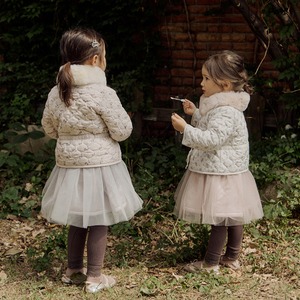 春フリル花柄レトロ中綿ワンピース2色