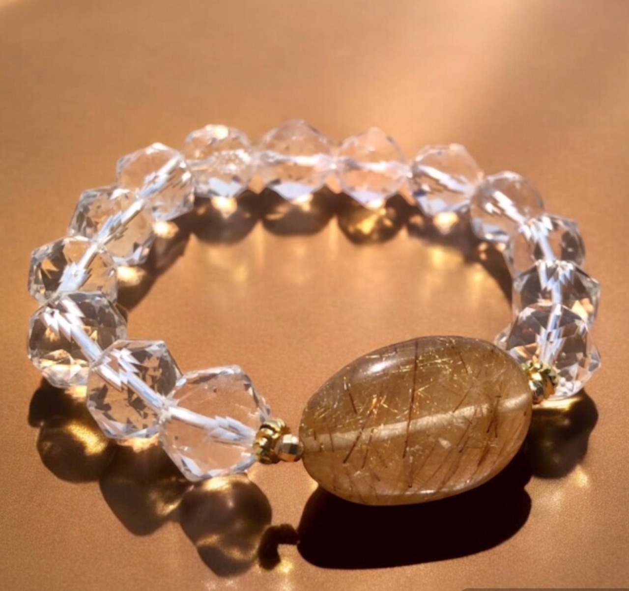 金運✨✨ルチルクォーツ×スターカット水晶ブレスレット | Stone of 