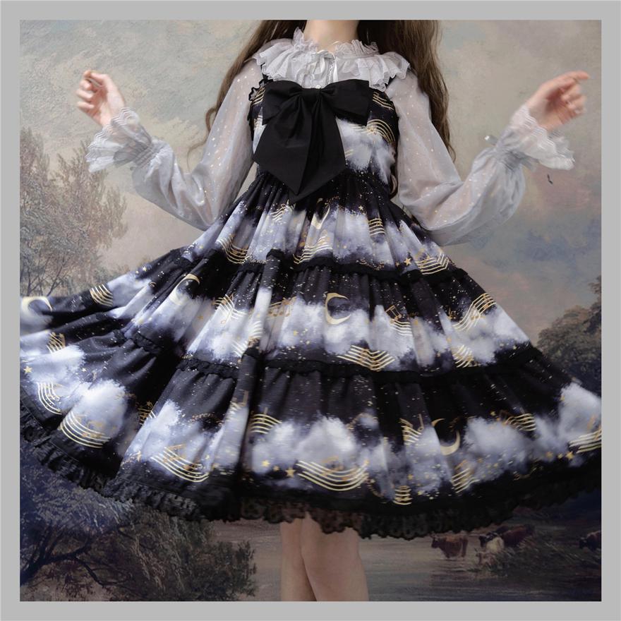 ゴシックロリータ♪リボンが可愛いシフォンレースワンピ選べる８カラー