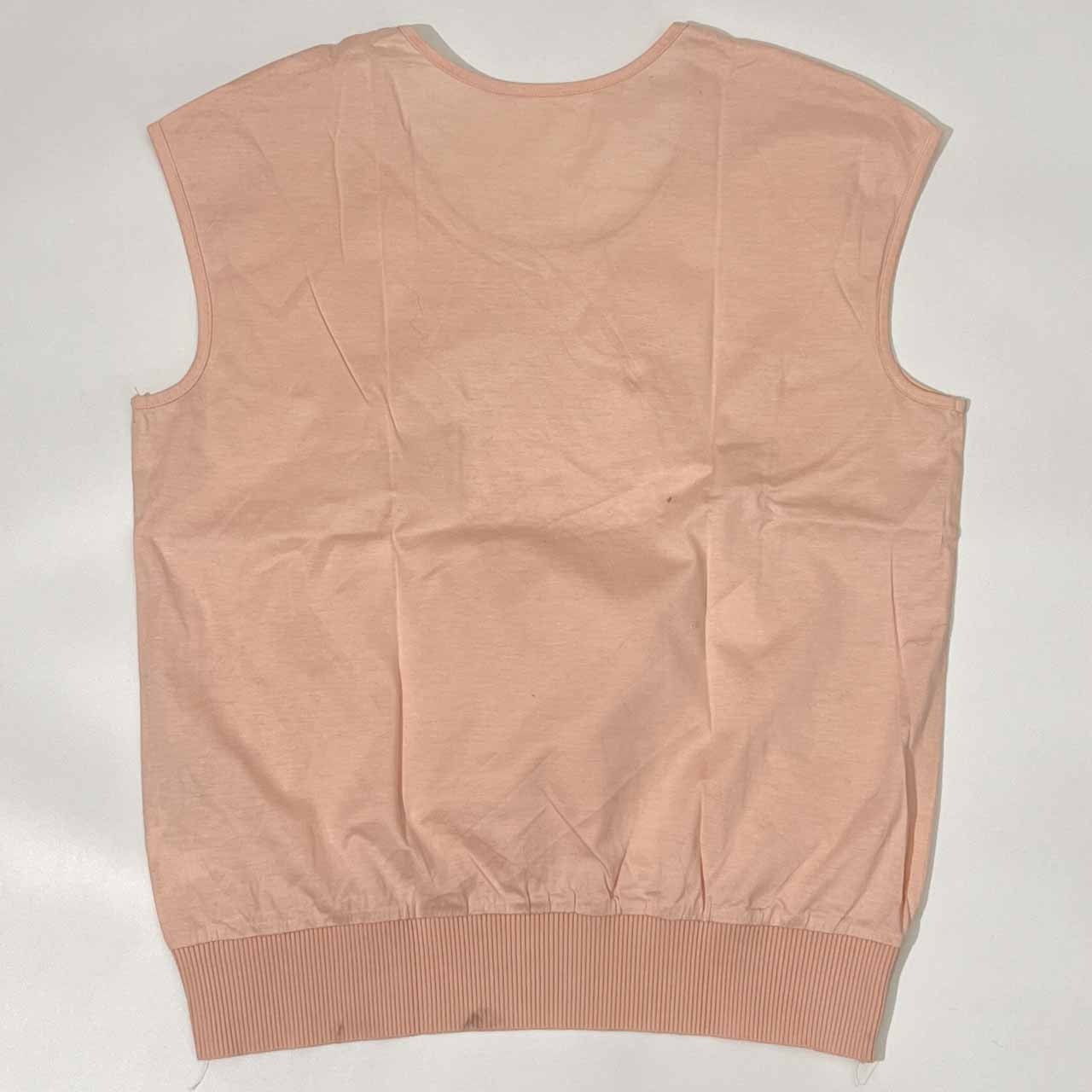 Leilian レリアン ラインストーン フレンチスリーブ ノースリーブ シャツ カットソー 13+/うすピンク レディース