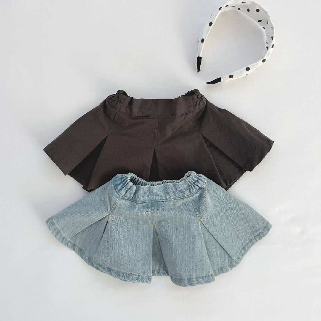【予約】Casual Pleated Skirt(Charcoal)/ aladin kids