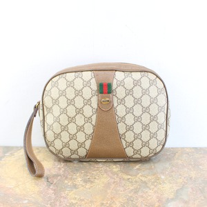 .OLD GUCCI SHERRY LINE GG PATTERNED CLUTCH BAG MADE IN ITALY/オールドグッチシェリーラインGG柄クラッチバッグ 2000000064260