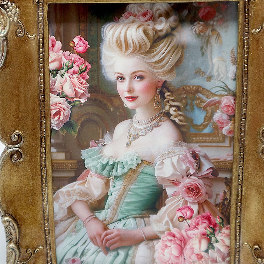 マリーアントワネット☆セージ☆ バロックフレーム アートプリント