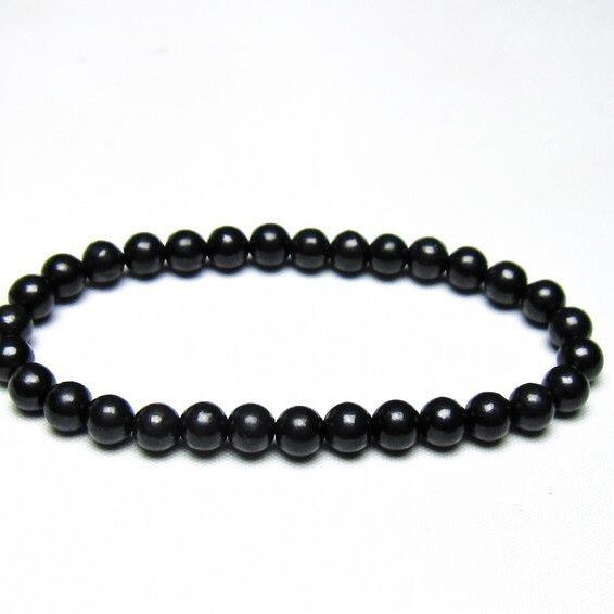 シュンガイト ブレスレット 6mm 一点物 メール便可 111-49626