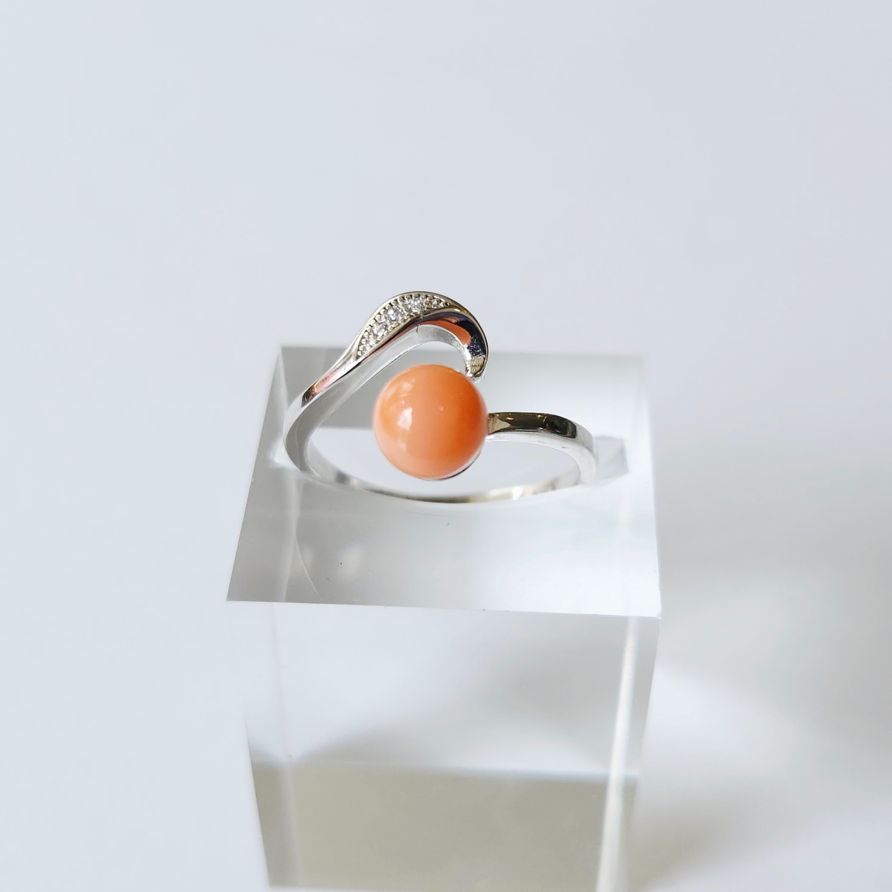 深海珊瑚玉フリーサイズリング(Silver) 021 | 清岡珊瑚店
