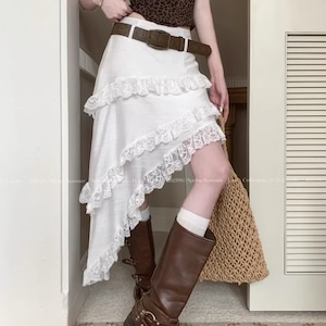 アシメティアードレーススカート ・76019 アシメティアードレーススカート ・76019