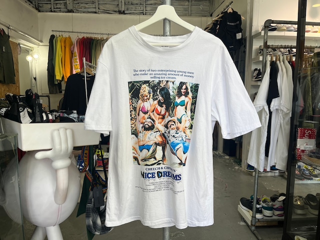 WACKO MARIA × CHEECH ＆ CHONG UP IN THE S NICE DREAMS WASHED HEAVY WEIGHT CREW NECK T-SHIRT WHITE XL 14019
