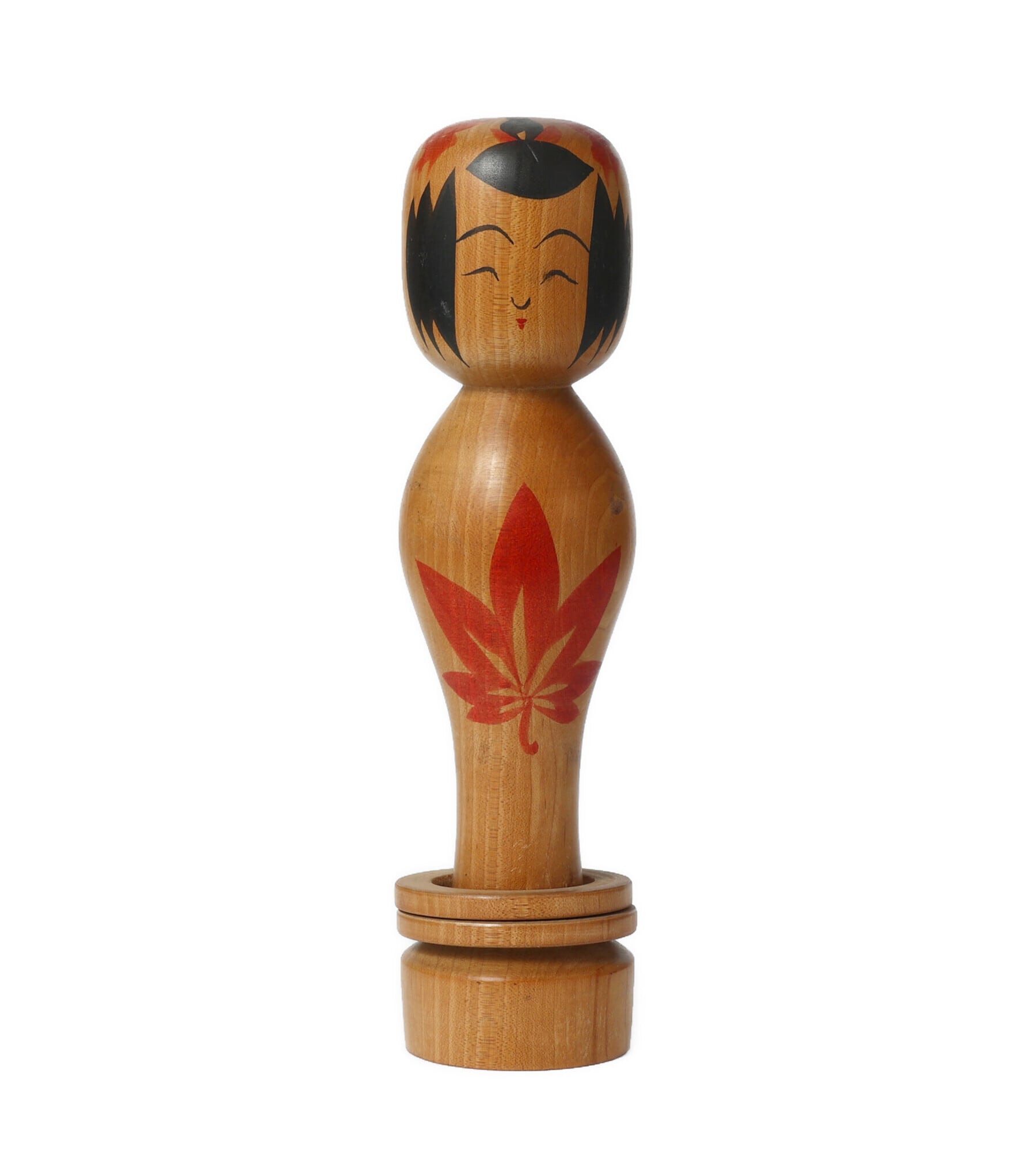 ヴィンテージ伝統こけし-鳴子系、本田功（1941ｰ)作、高さ24cm