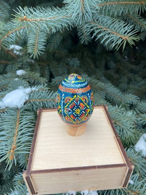 装飾用プィサンカ（イースターエッグ）with stand　コロミヤ博物館モデル