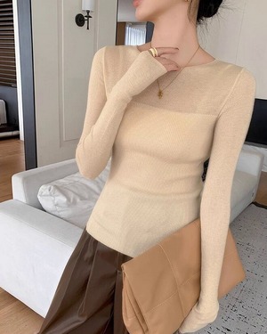 スリムフィットベーシックニット 4color A0532