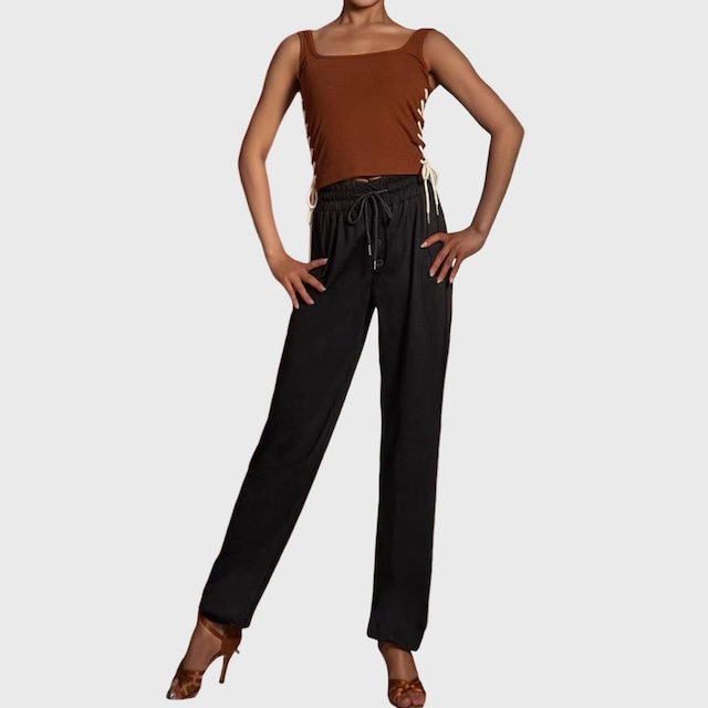 ストレートレッグ ドローストリング パターン ジョガーパンツ 2col D00218