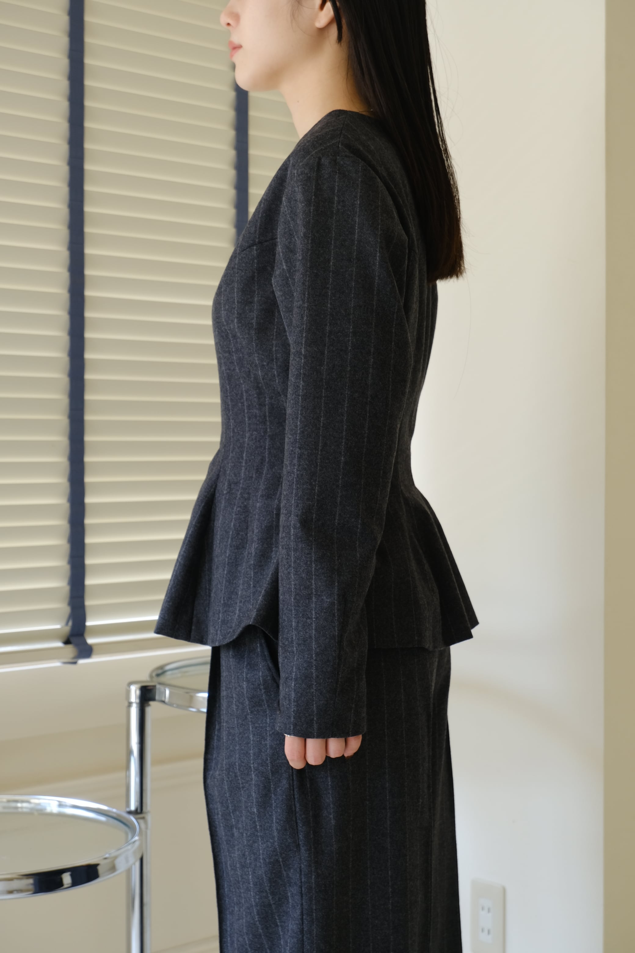 KAYLE】WOOL CASHMERE PEPLUM BLOUSE | theour