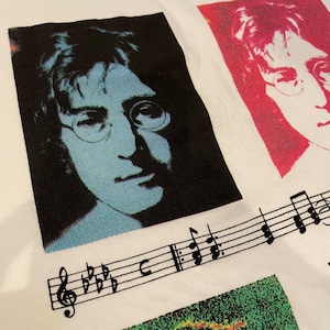 【JOHN LENNON】80s 90s 希少 日本企画 プリント Tシャツ シングルステッチ ビンテージ ジョンレノン ビートルズ L 古着