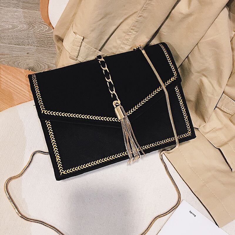 シックなチェーンスモールバッグフィメール2020新しいファッションベルベットtelスモールスクエアバッグバージョンワイルドショルダーメッセンジャーバッグ Tiancai_Wing_Bag1109250
