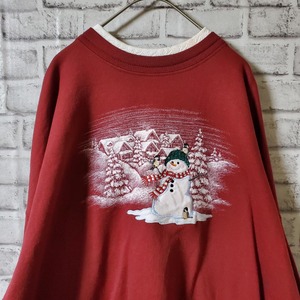 【ヴィンテージ】トレーナー　裏起毛　赤