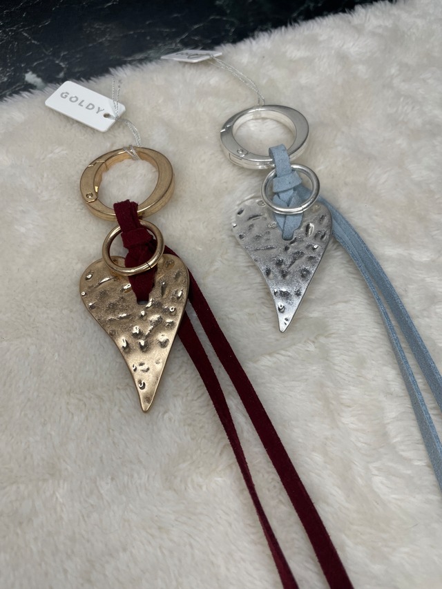 GOLDY エッジーハートスエードスレッドチャーム