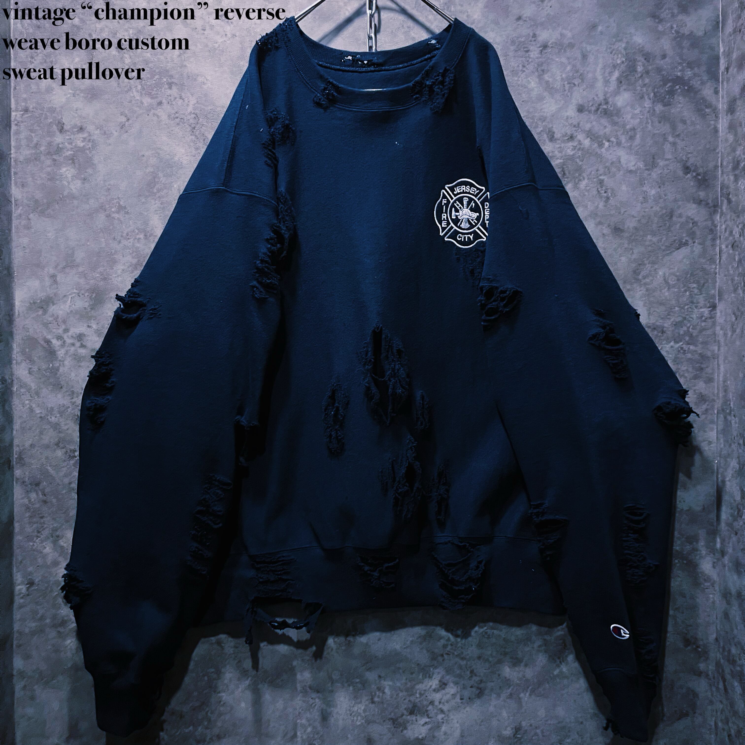【doppio】vintage “champion” reverse weave boro custom sweat pullover