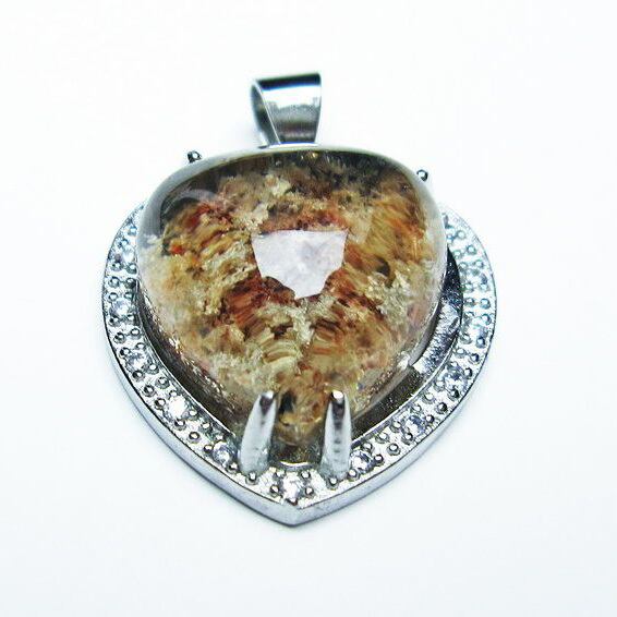 ガーデンクォーツ ペンダント ハート 一点物 メール便可 [M便 1/20] 112-7889