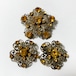 Vintage Amber Bijoux Filigree Style Earrings & Brooch