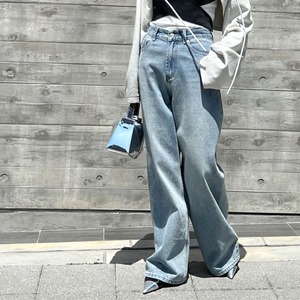 ストレート ワイド レッグ デニム ライトブルー 341179