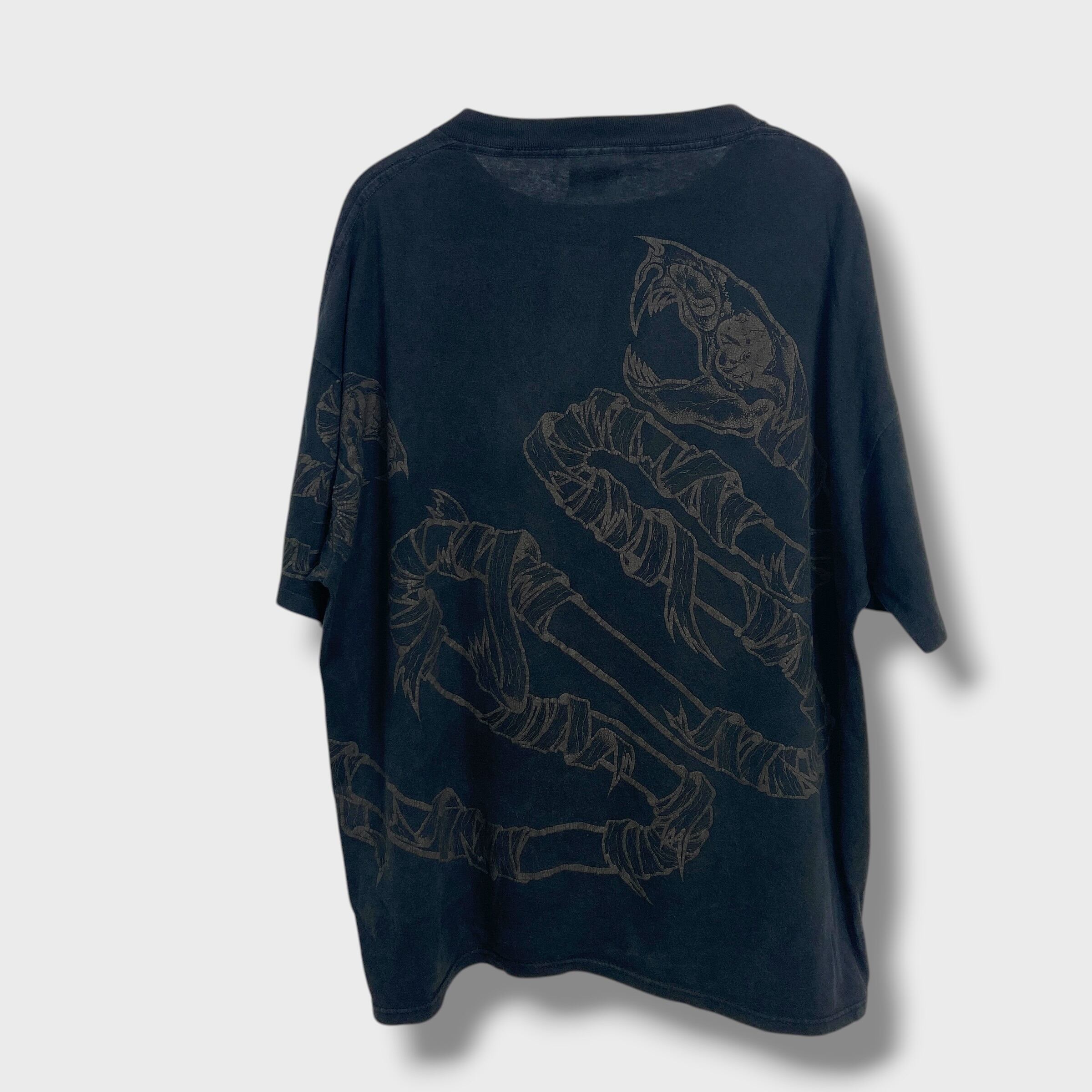 90s メタリカ バンドTシャツ 総柄 USA製 XL パスヘッド 黒 大判 | 古着