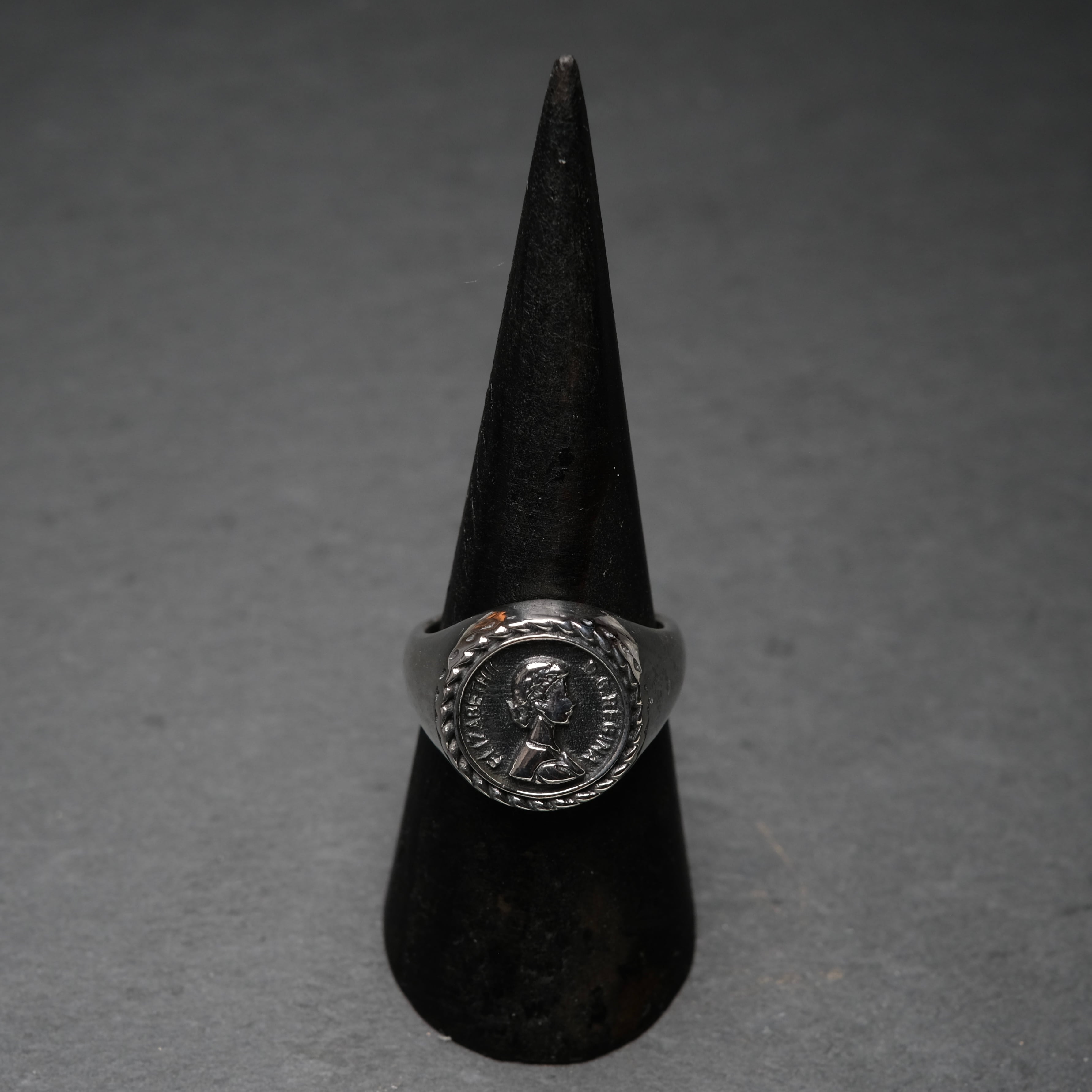 シルバー925 silver エリザベス女王コインリング/軽研磨仕上げ/21号