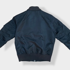 【ALPHA INDUSTRIES】 フライトジャケット MA-1 ジャンパー ブルゾン 中綿 ワッペン ロゴ L  アルファ 古着