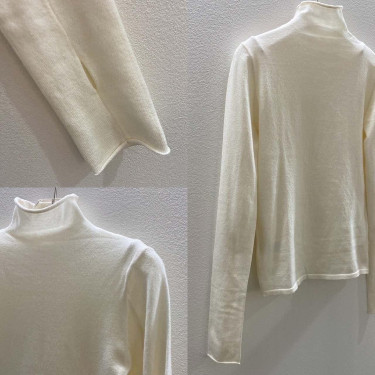 2025くしゅモック指穴knit/オフホワイト
