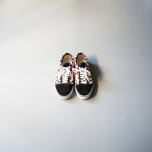 "VANS" used OLD SKOOL Red&Black checkered flag