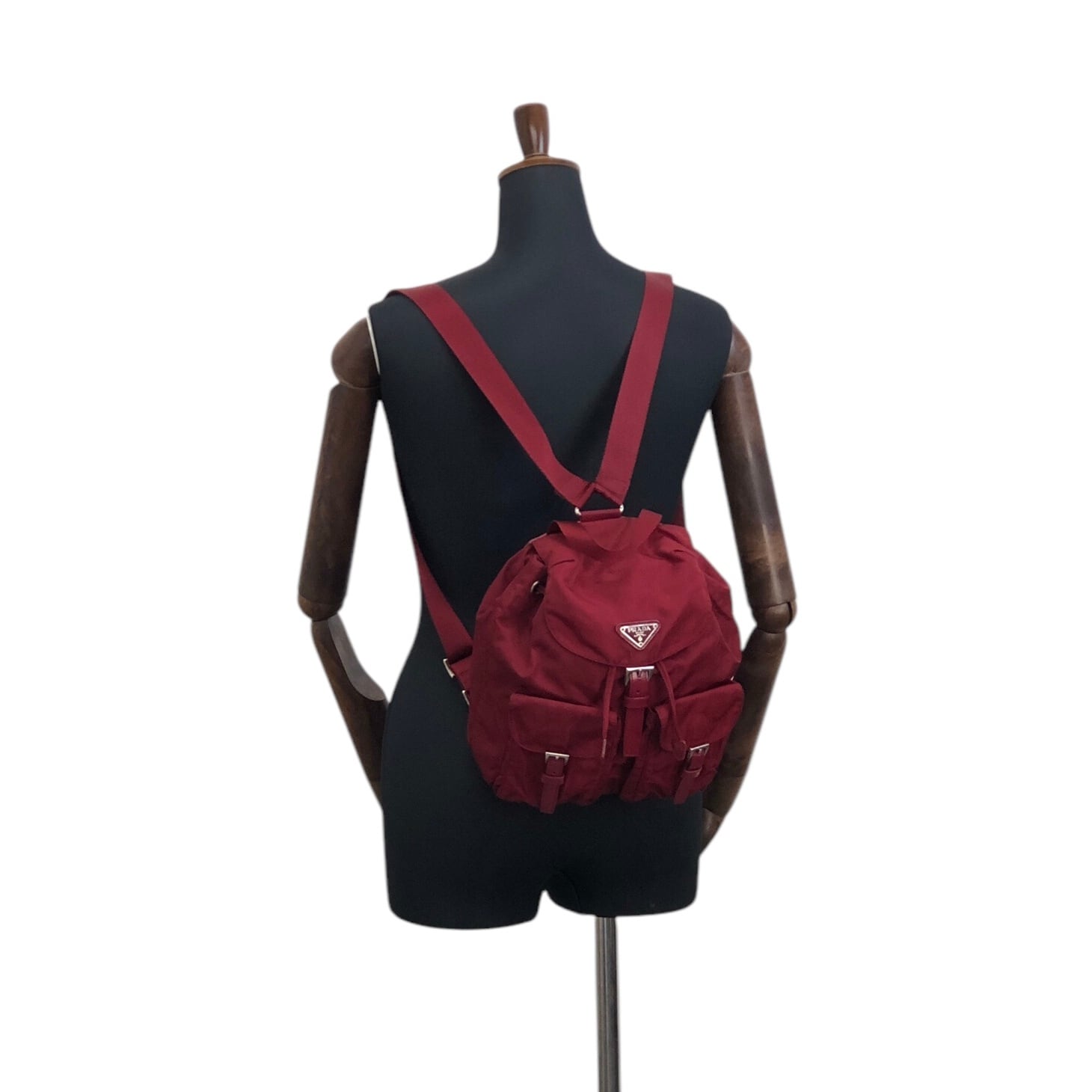 PRADA プラダ バックパック レッド トライアングルロゴ ナイロン